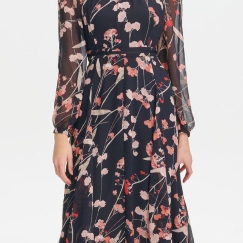 Tommy Hilfiger Dark Blue Floral Long Sleeve Dress